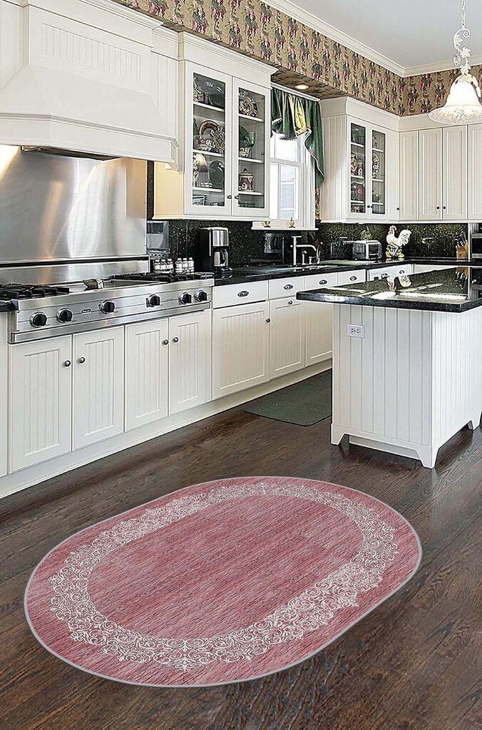 Концепт хипнозен тепих Hmnt905, овален, 80x50 cm, розев