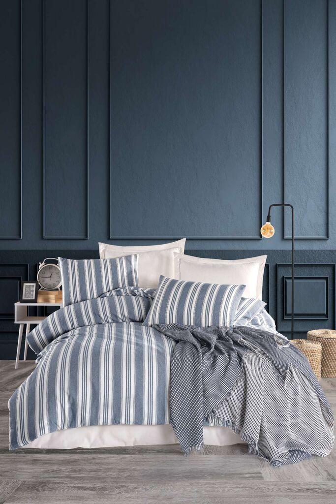 Комплет постелнина L'essentiel Maison Double Soft Line, 200x220 cm, Сина