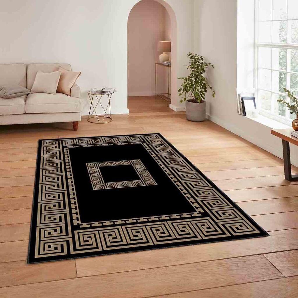 Концепт хипнозен тепих HM-CRP25-34, правоаголен, 160x230 cm, црно-кафеава