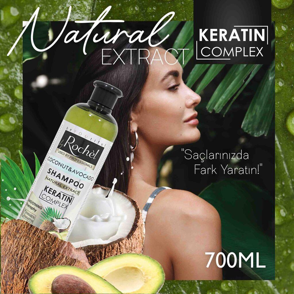 Rochel Coconut & Avocado Shampoo 700ml - Природен Кератински Екстракт