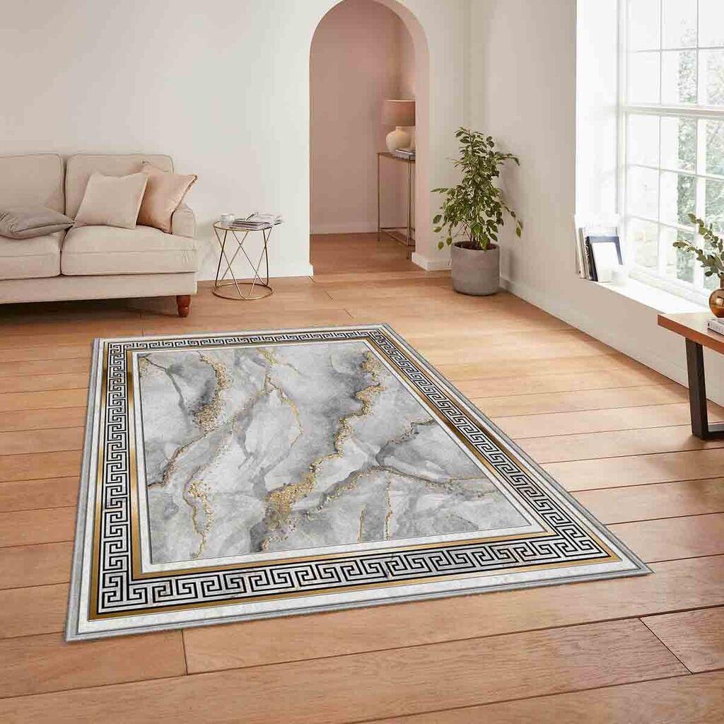 Conceptum Hypnose тепих HM-CRP25-27, правоаголен, 160x230 cm, сиво-златна боја