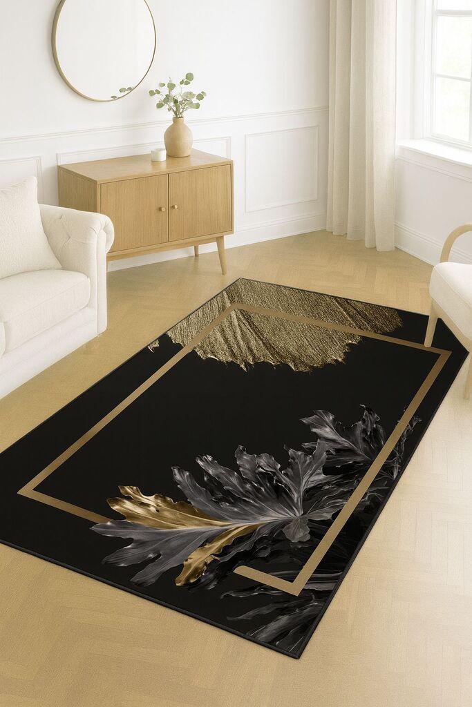 Концепт хипнозен тепих HM-CRP25-46, правоаголен, 160x230 cm, црно-кафеав