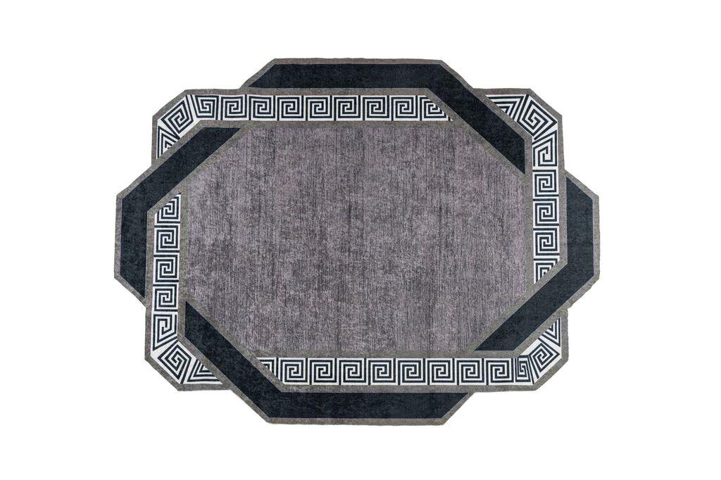Тепих Conceptum Hypnose Hmnt955, шестоаголен, 180x280 см, црно-сив