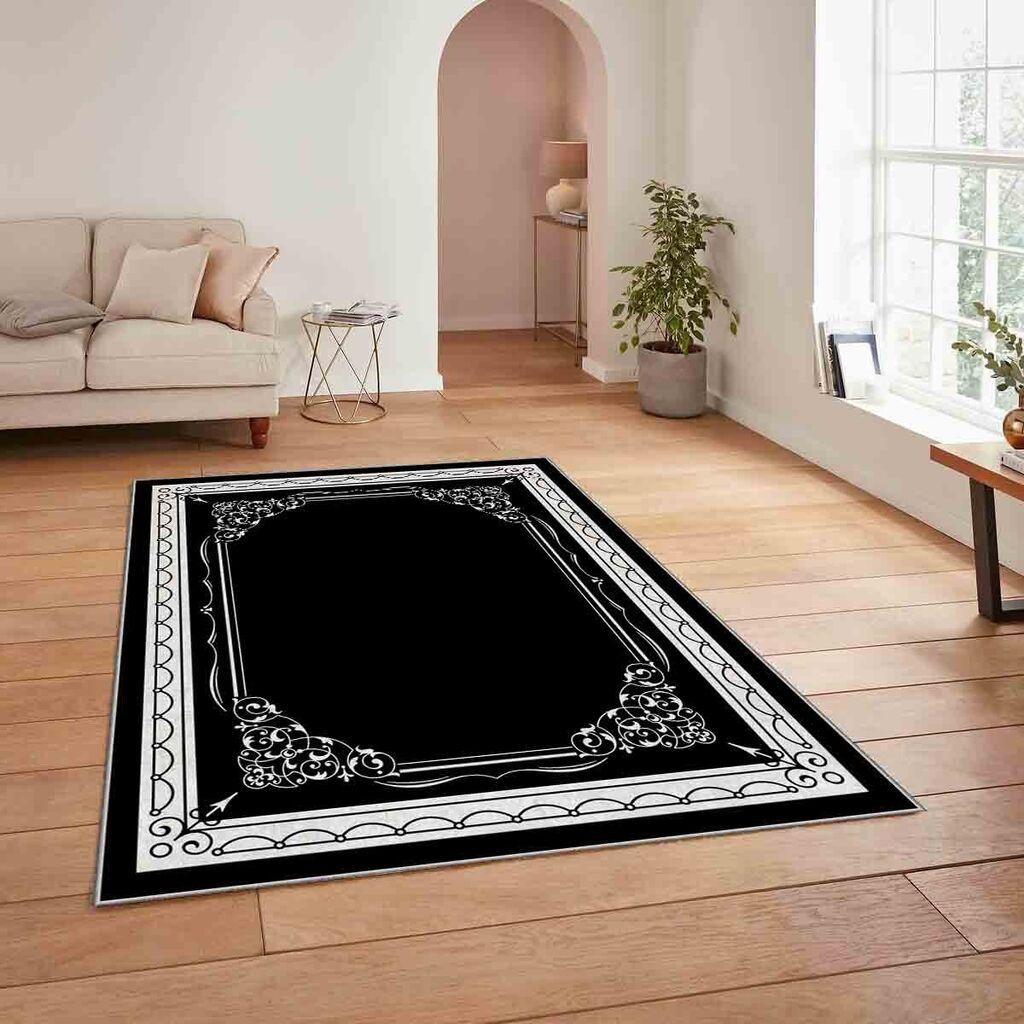 Концепт хипнозен тепих HM-CRP25-20, правоаголен, 100x140 cm, црно-бел