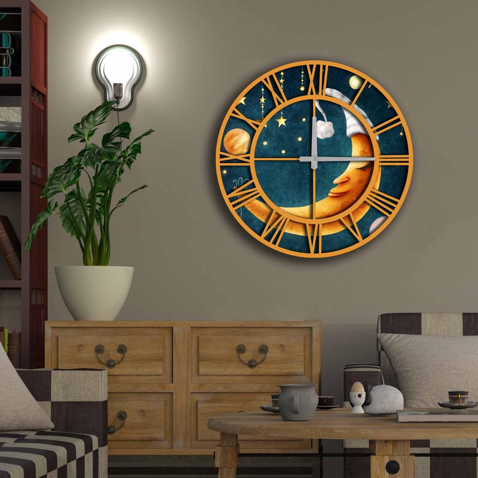 Wallity MDF dzиден часовник 50 см во боја