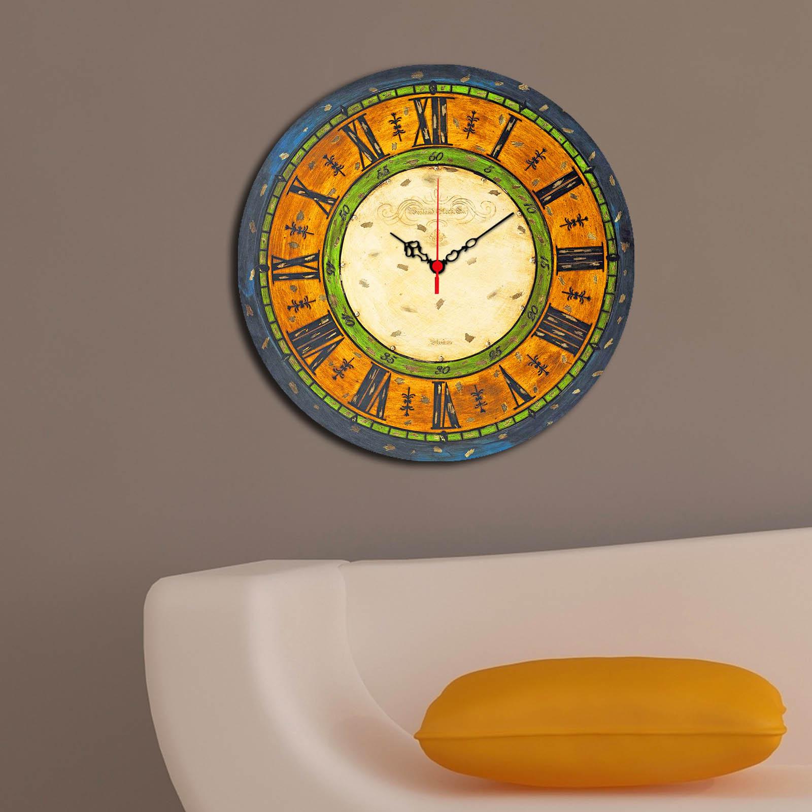 Wallity MDF dzиден часовник во боја 40 см