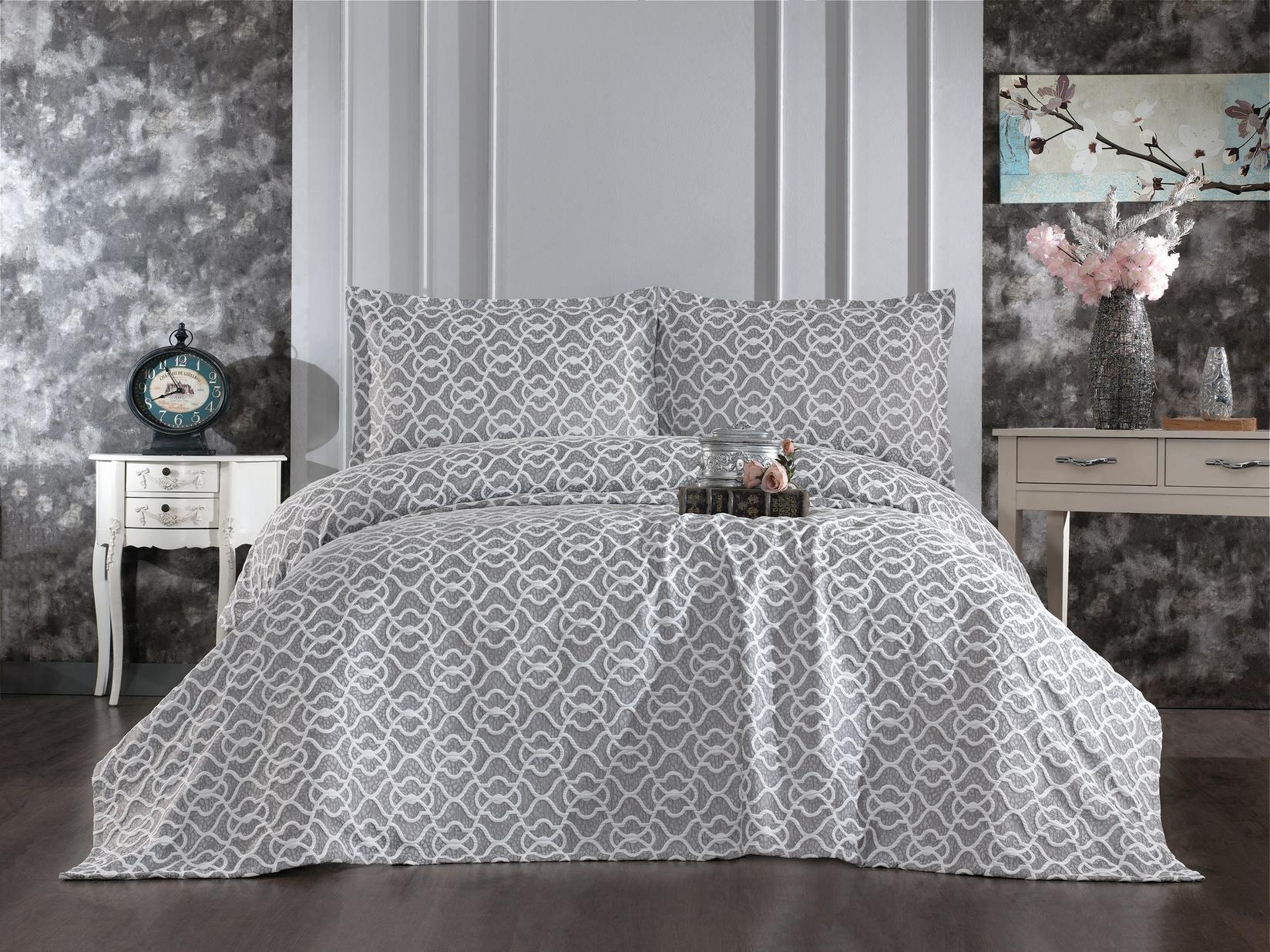 Комплет постелнина L'essentiel Maison за француски кревет во сива боја