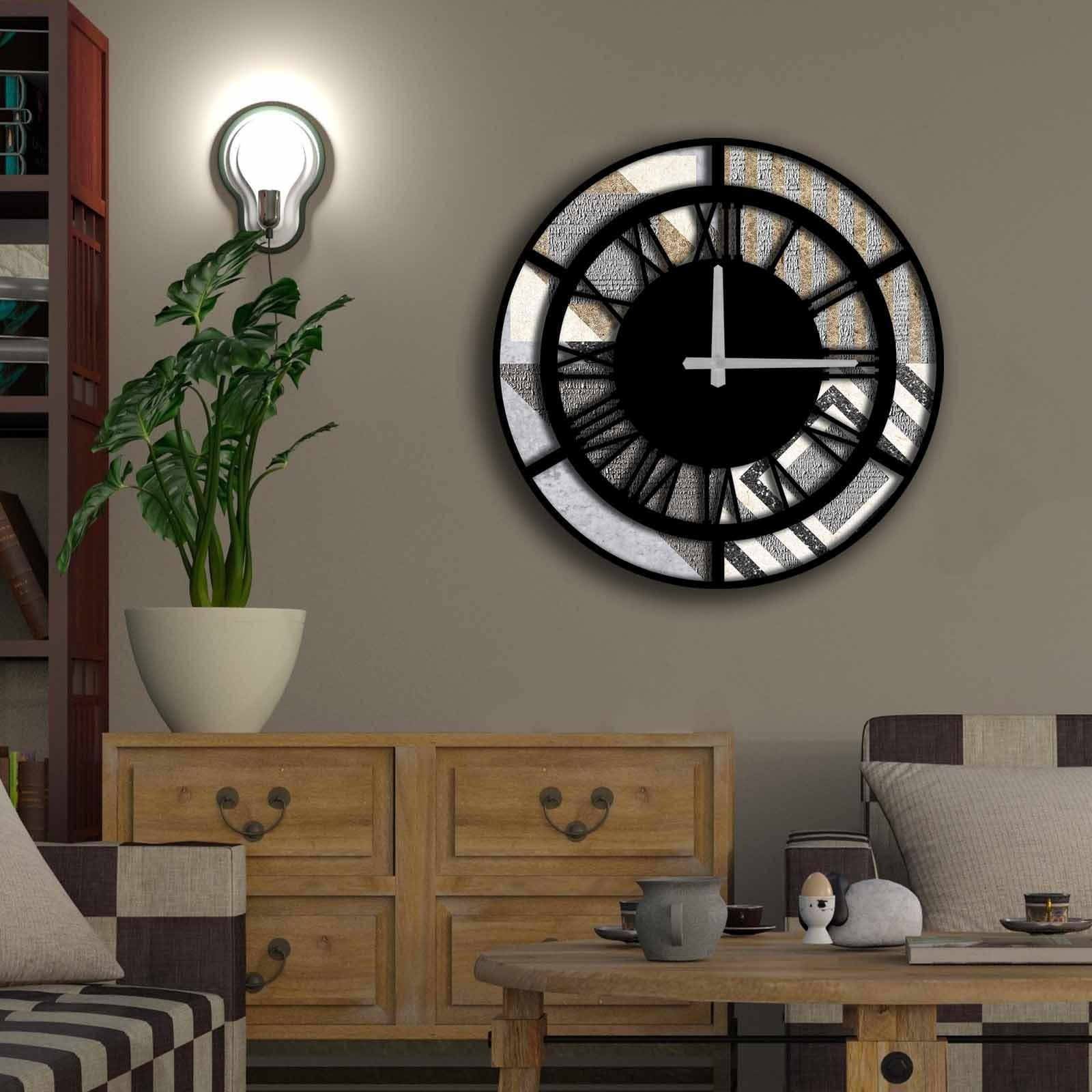 Wallity MDF dzиден часовник 50 см во боја