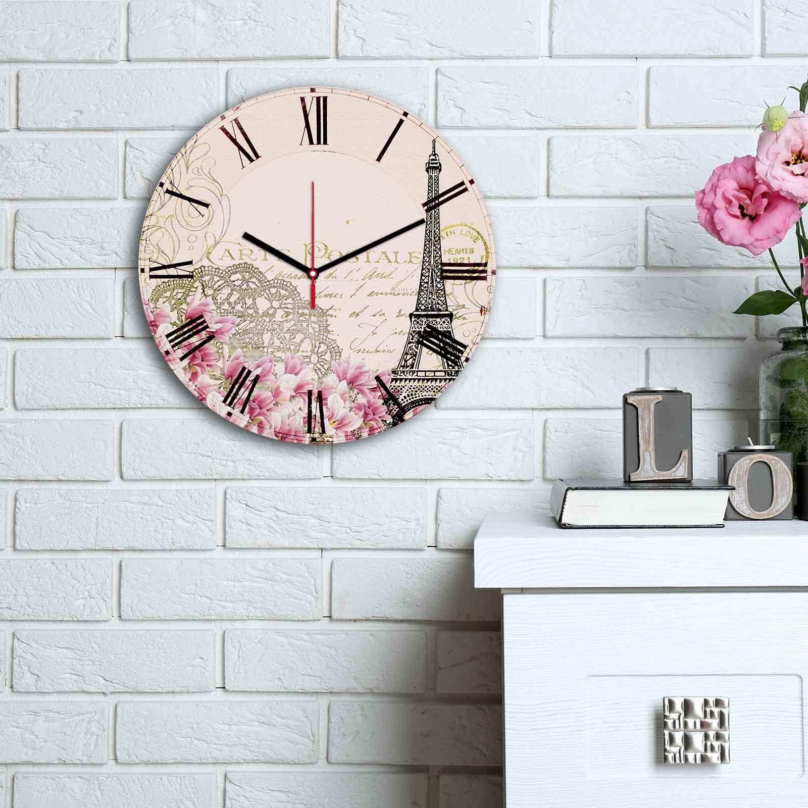 Wallity MDF dzиден часовник во боја 30 см