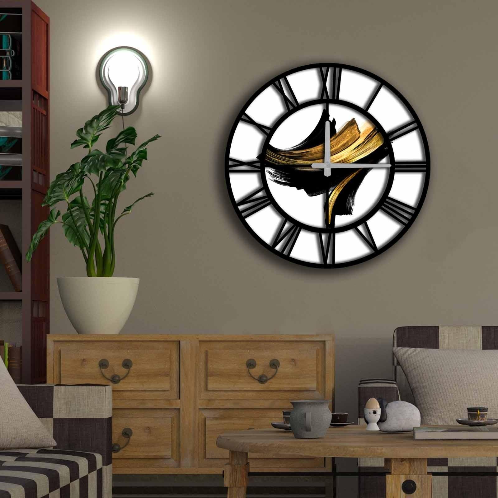 Wallity MDF dzиден часовник 50 см во боја