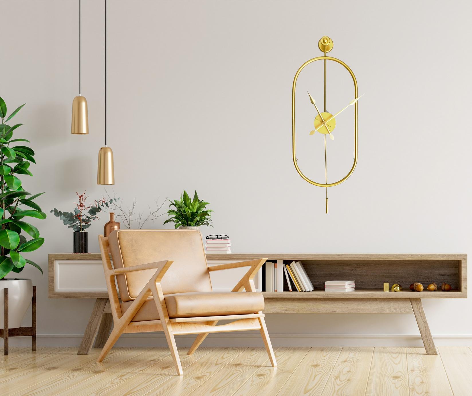 Wallity dzиден часовник 28x80x7 см, златен