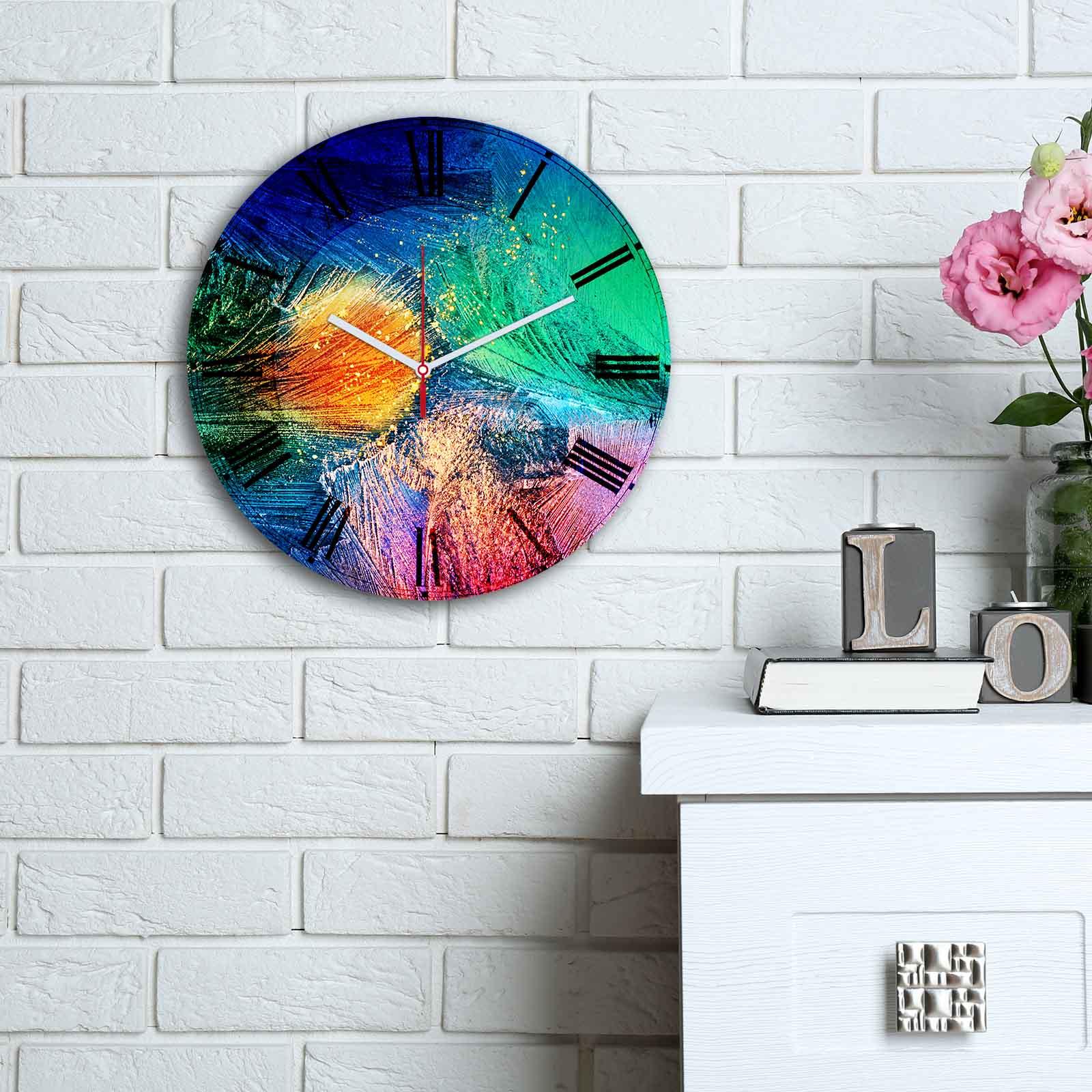 Wallity MDF dzиден часовник во боја 30 см