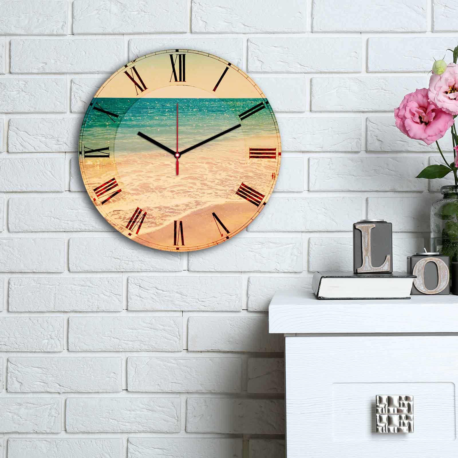 Wallity MDF dzиден часовник во боја 30 см