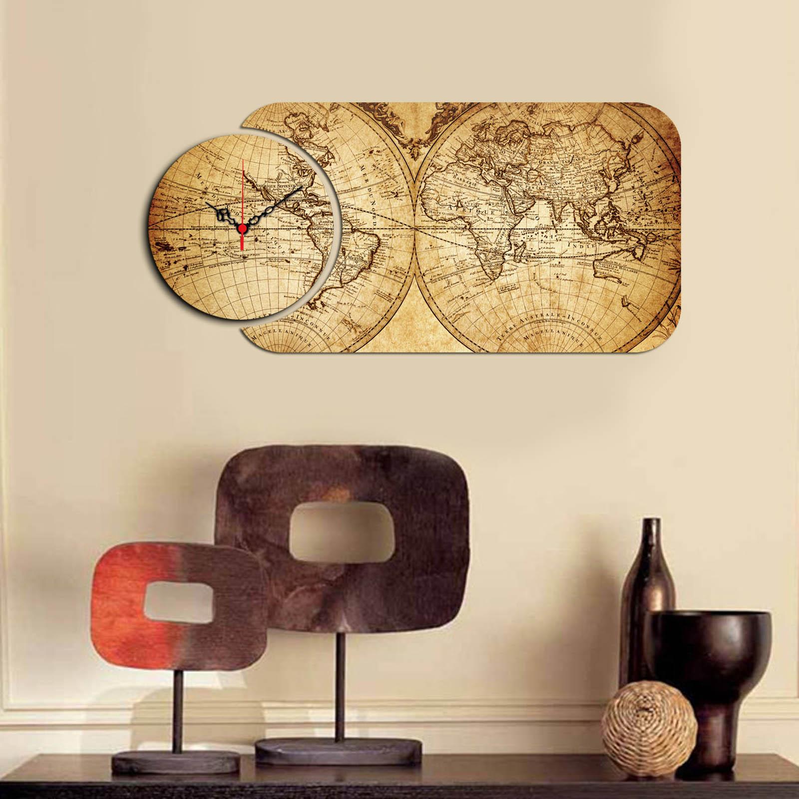 Wallity MDF dzиден часовник во 2 дела во боја