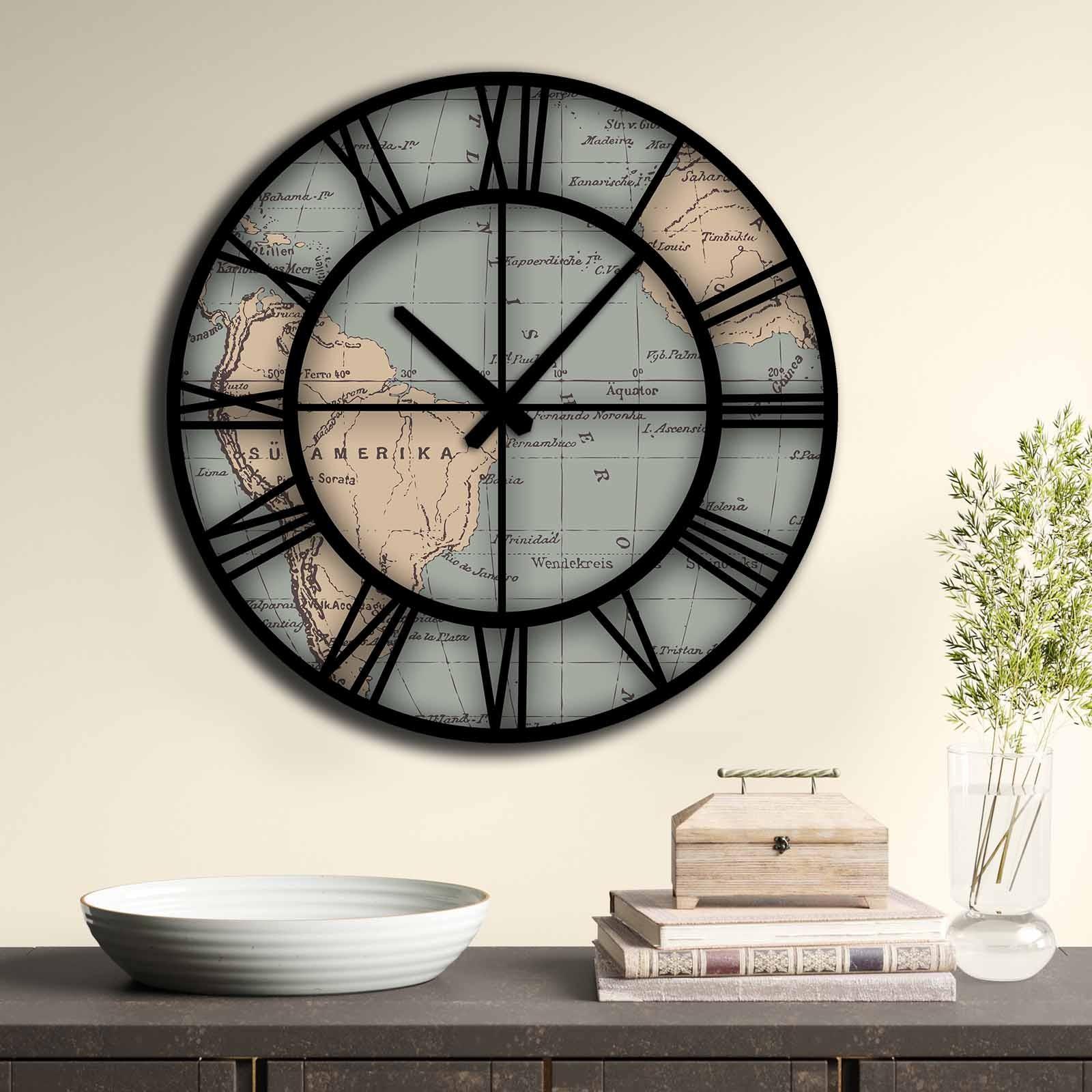 Wallity MDF dzиден часовник 50 см во боја