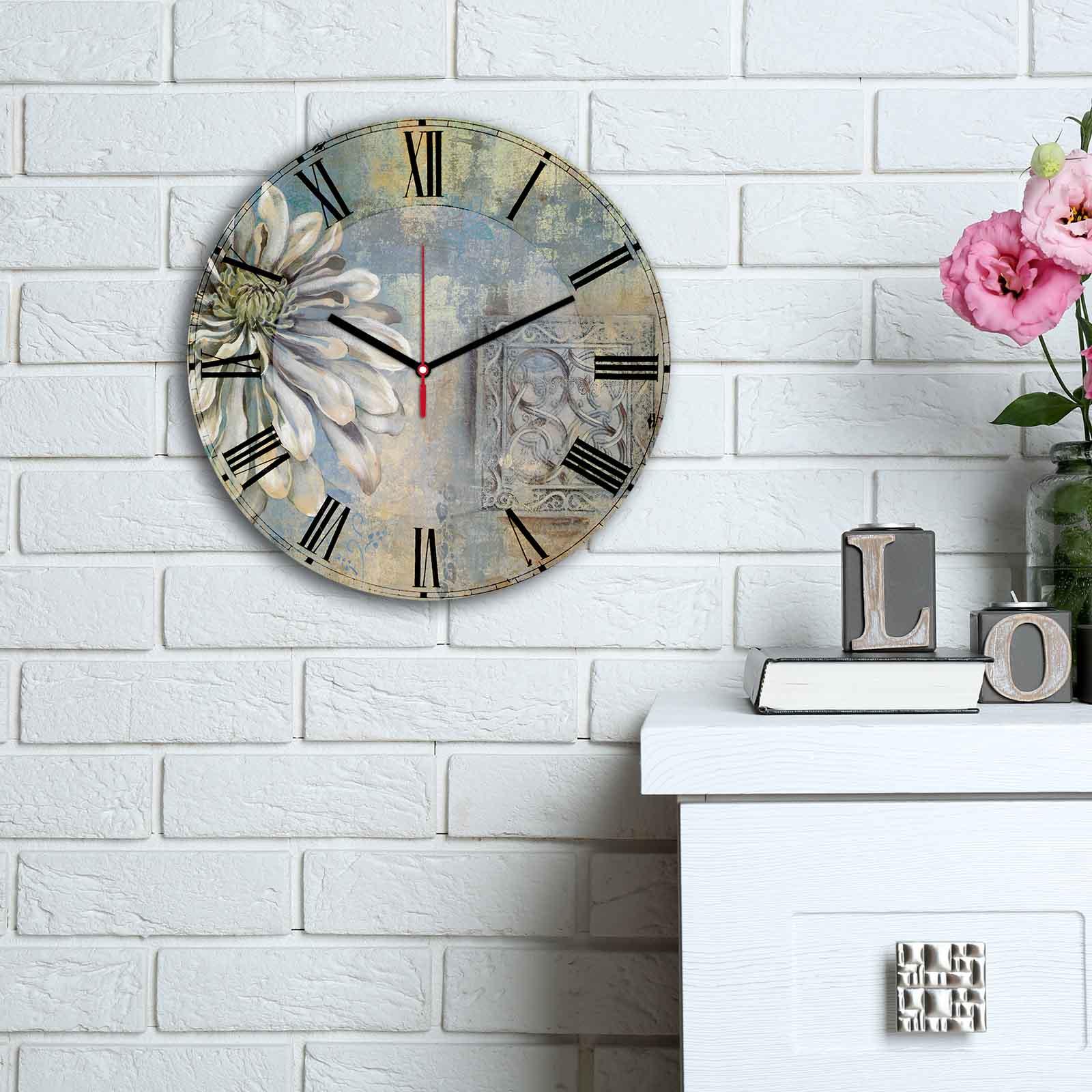 Wallity MDF dzиден часовник во боја 30 см