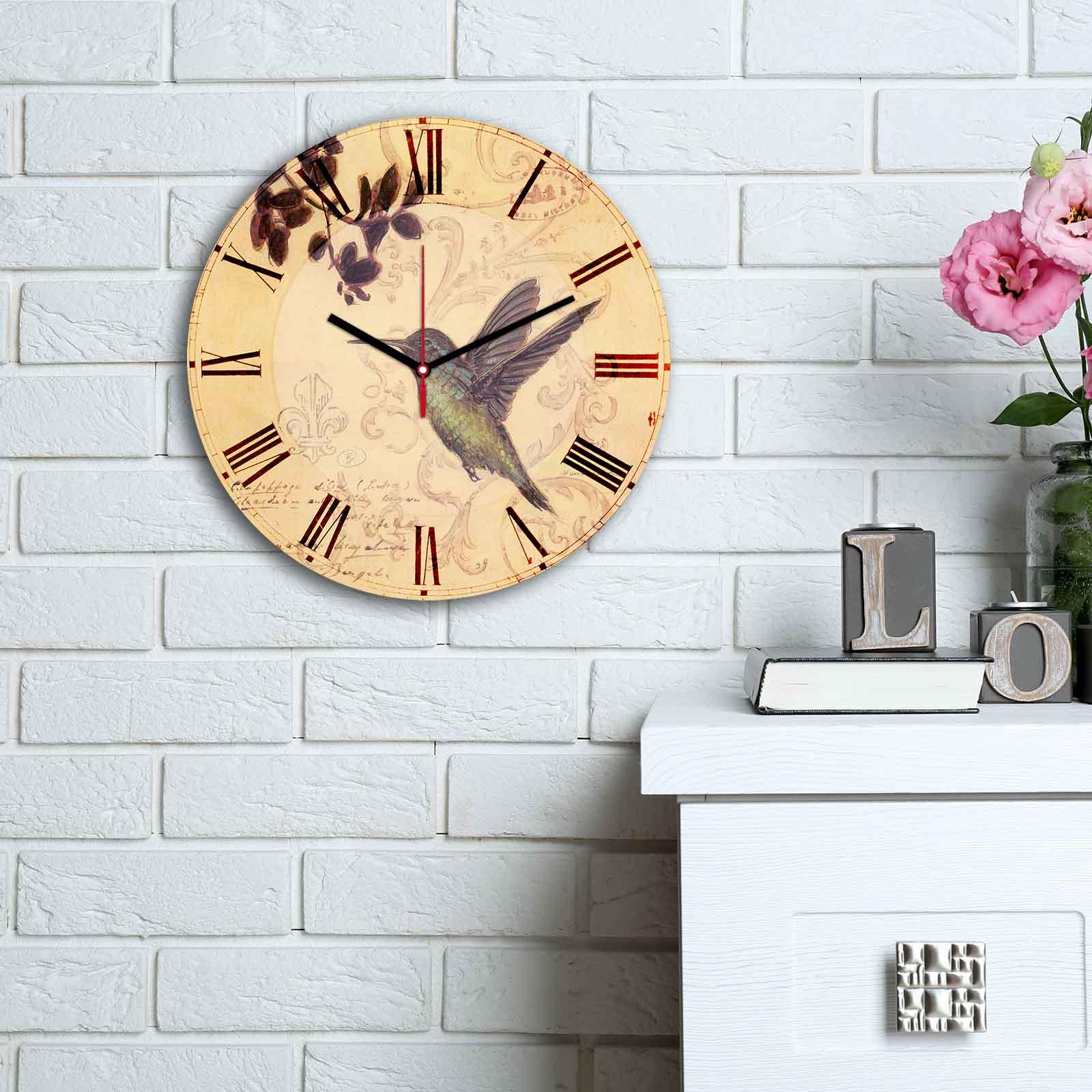 Wallity MDF dzиден часовник во боја 30 см