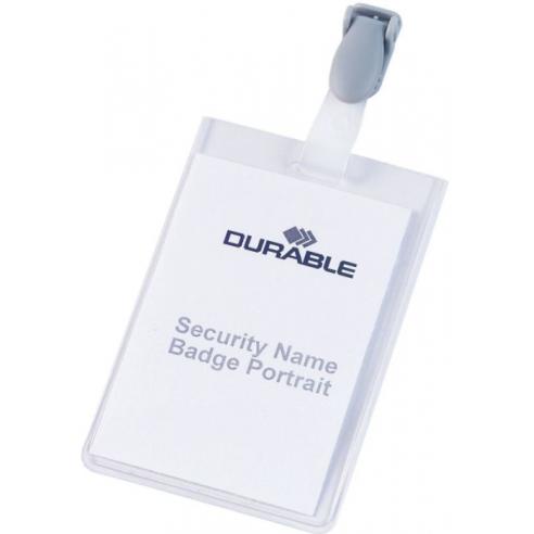 DURABLE Беџ, Со игла и штипка, 90*60мм, Вертикален, 8142