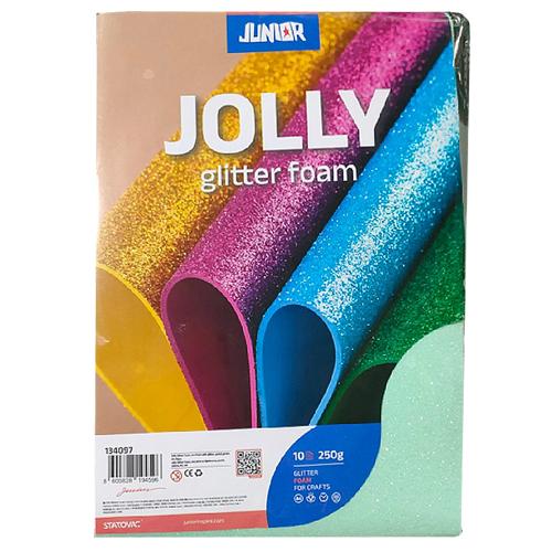 JUNIOR Ева пена, Со светки, А4, 1/1, Jolly Color Foam, 134097, Пастелно зелена