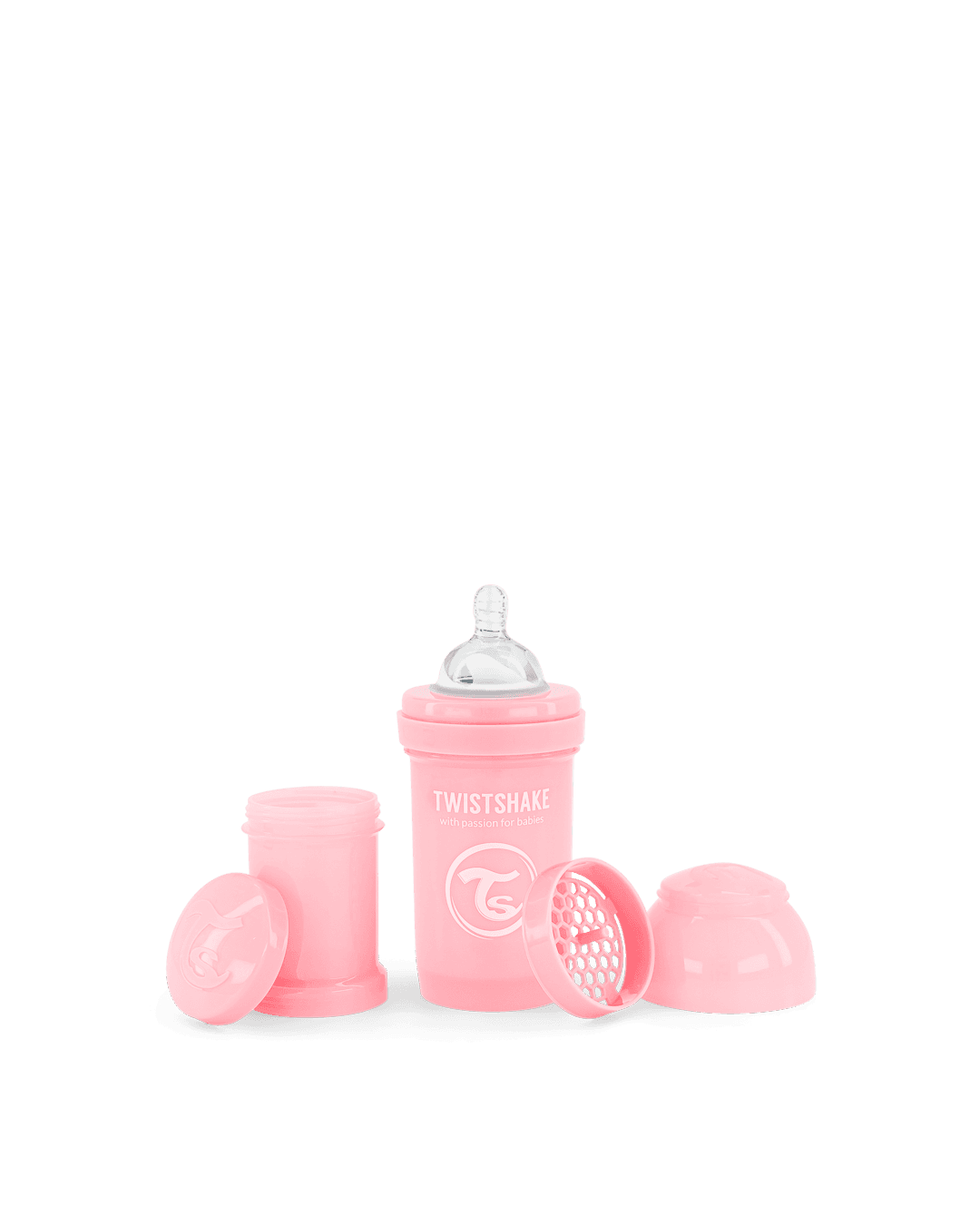 TWISTSHAKE Шише против колики180мл розево 78249