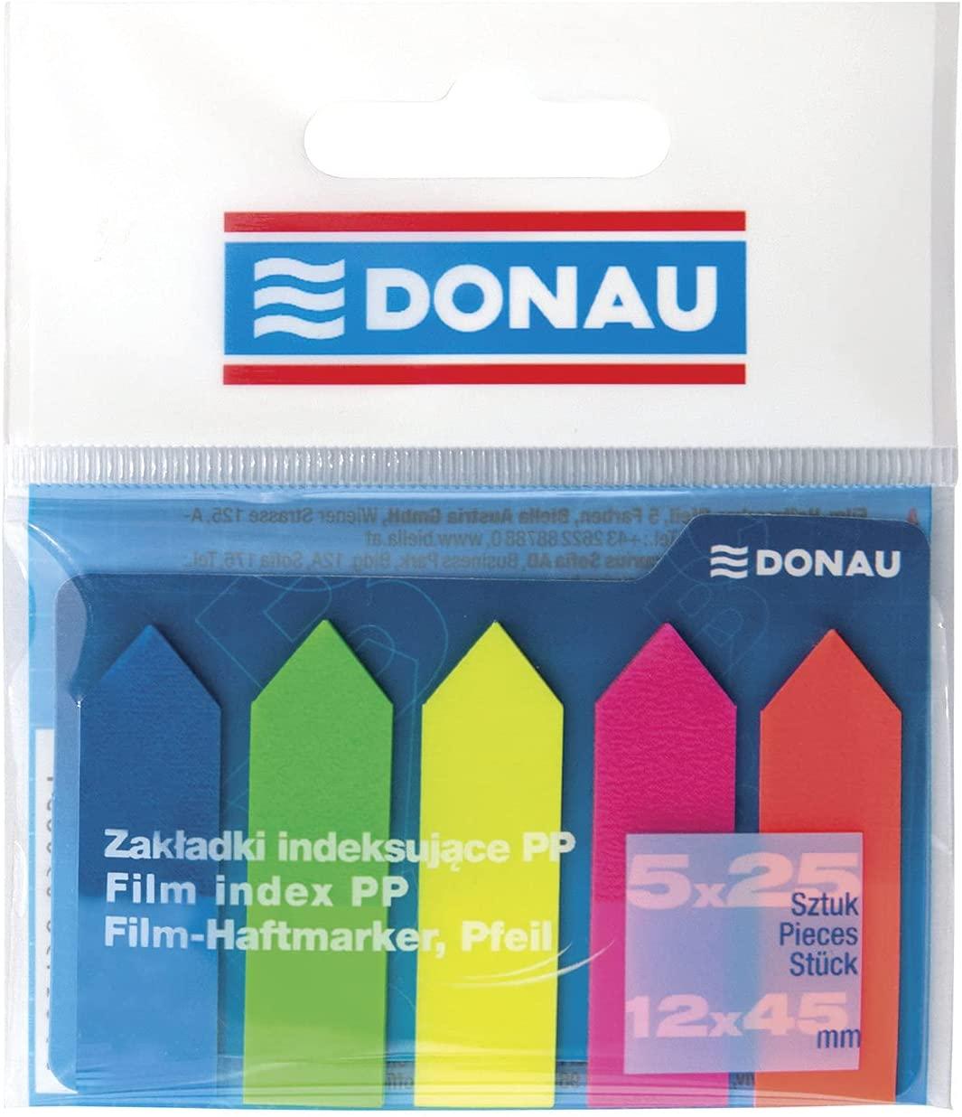 DONAU Мемо индекс, ПВЦ, 5*25,12*45мм, 5 Бои Неон, , 21143, 7556001PL-99