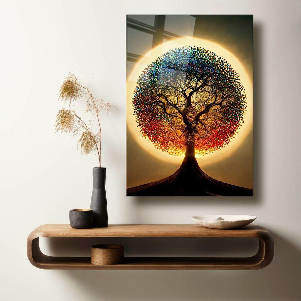 Wallxpert Декоративна слика на калено стакло Camtbl-045, 50 x 70 см, Шарена