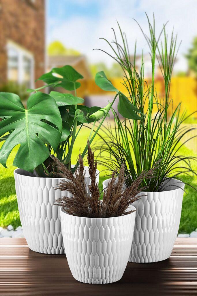 Комплет вазни Aberto Design DSNSKS-3-3, 3 парчиња, бела