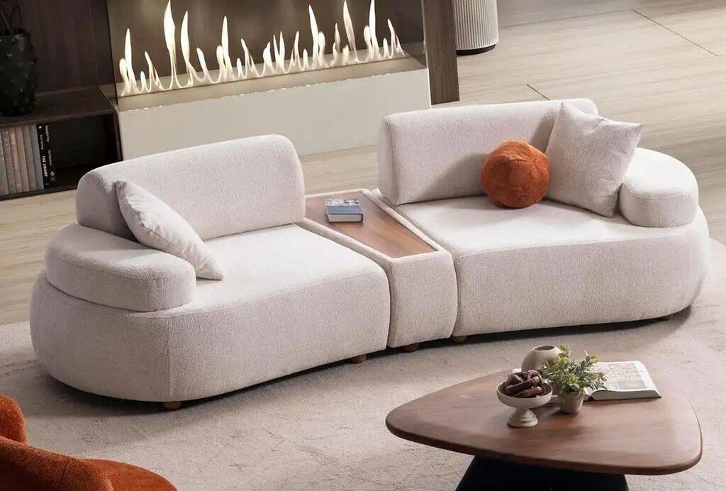 Комплет мебел за дневна соба Atelier del Sofa, 2 парчиња, крем боја