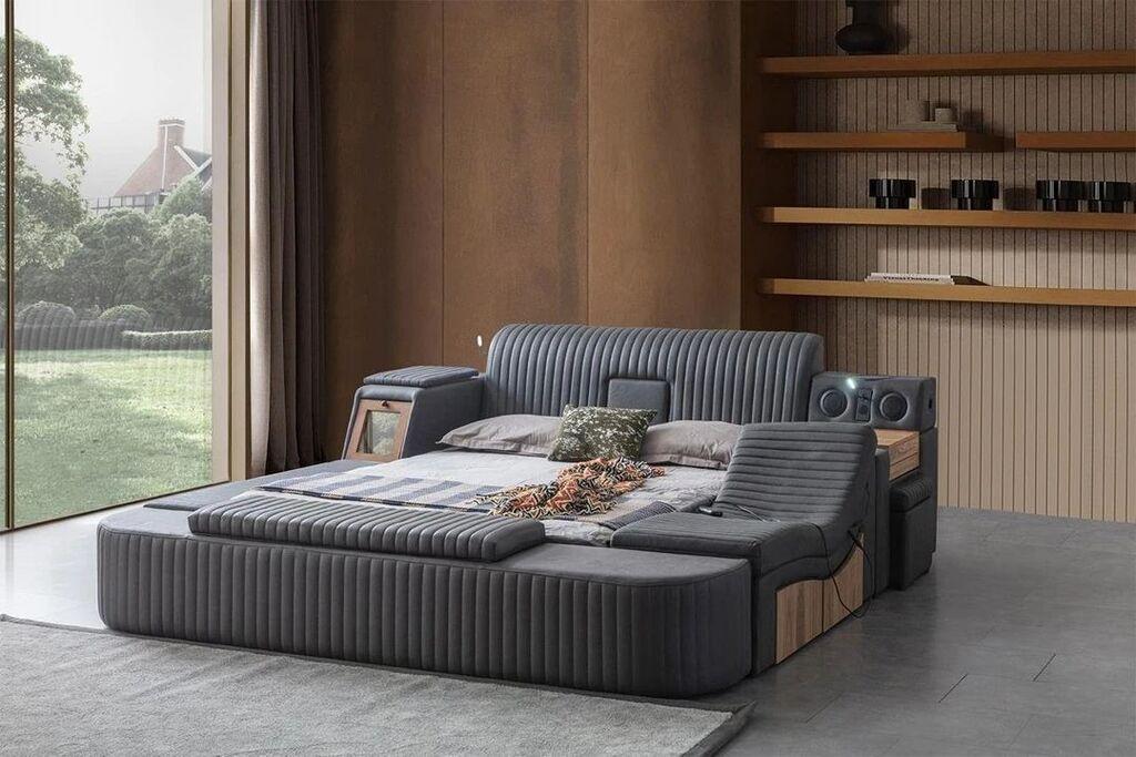 Подлога за кревет Hanah Home Sunline Smart, 250 x 100 x 290 см, антрацит
