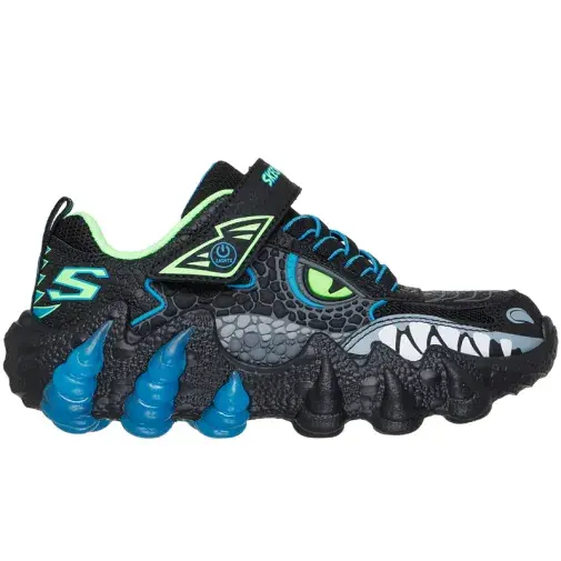 Skechers патики за момчиња Skech-O-Saurus Lights 2.0, црни