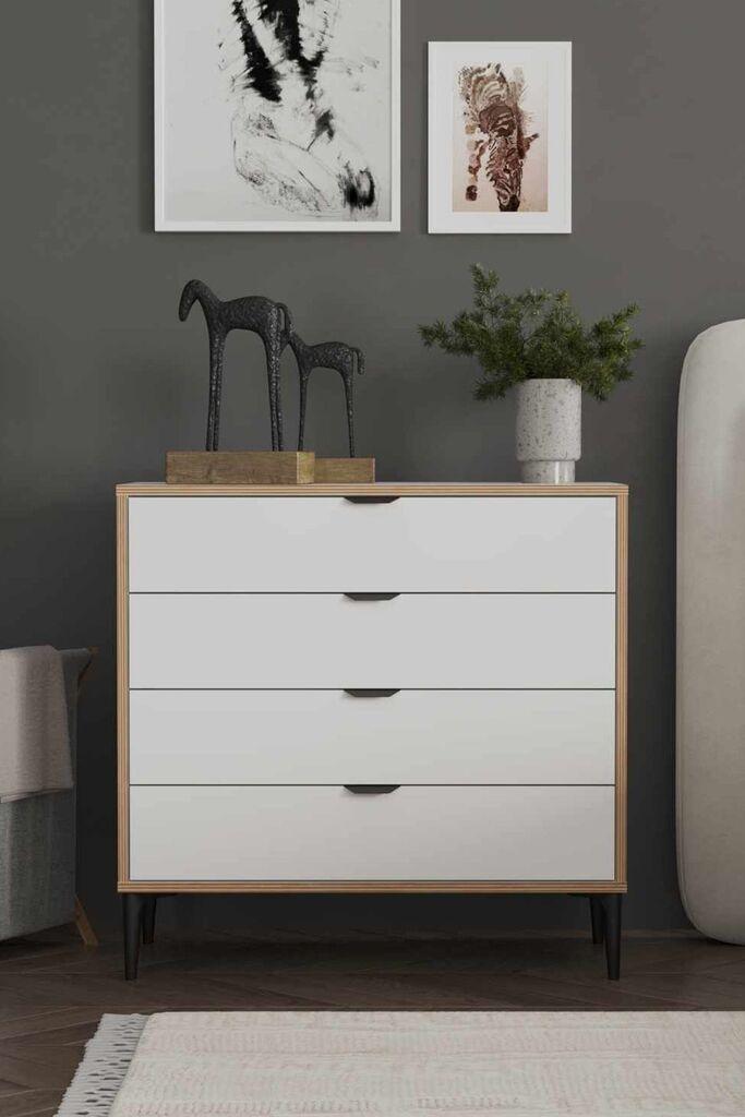 Комода Hanah Home Arden 4, 90 x 88 x 40 см, бела