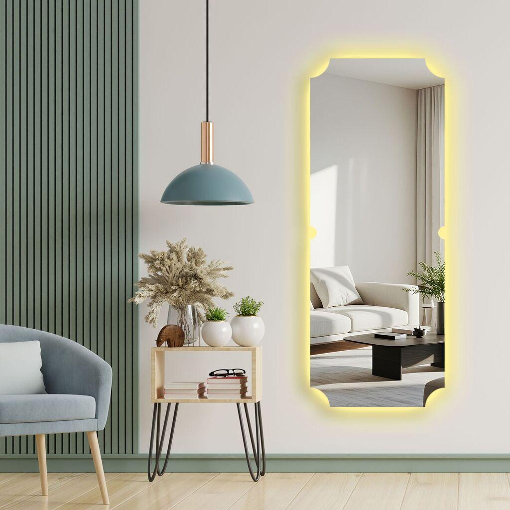 Огледало за дома Hanah со LED осветлување Ledayna-007, 52 x 135 см, шарено