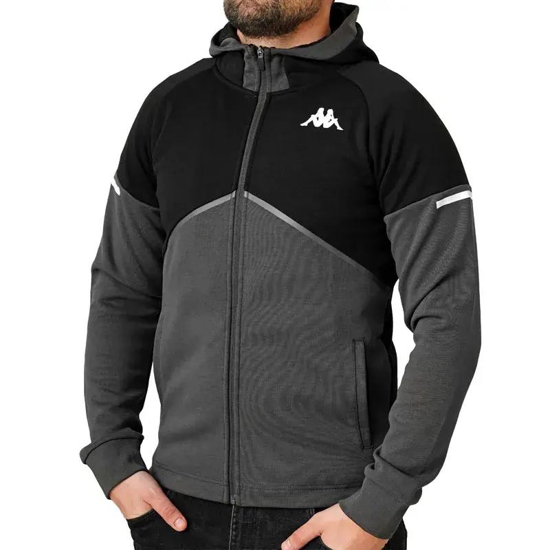 Kappa машка дуксерка со патент, црна и сива