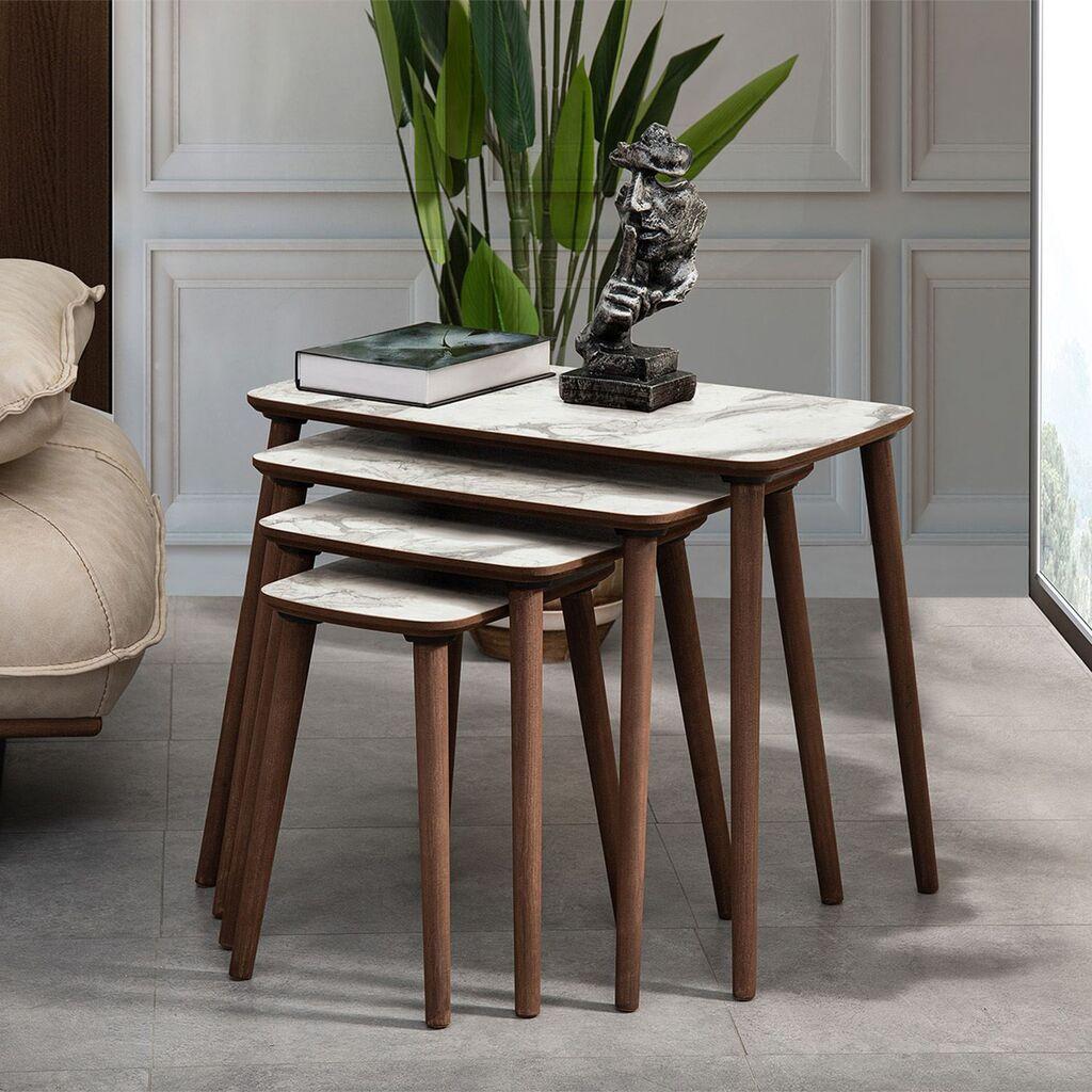 Комплет за маса Hanah Home Club Luci, 4 парчиња, бел