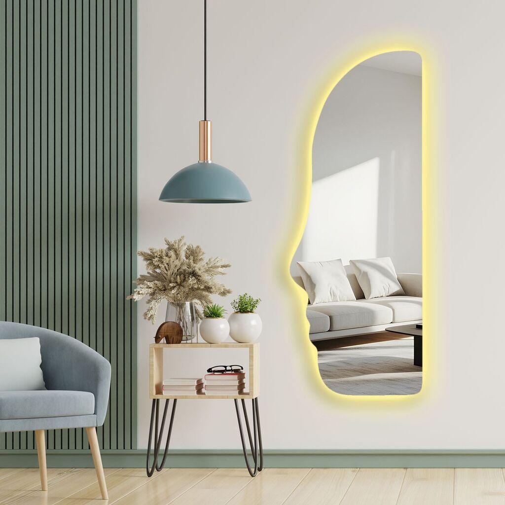 Огледало за дома Hanah со LED осветлување Ledayna-008, 52 x 135 см, шарено