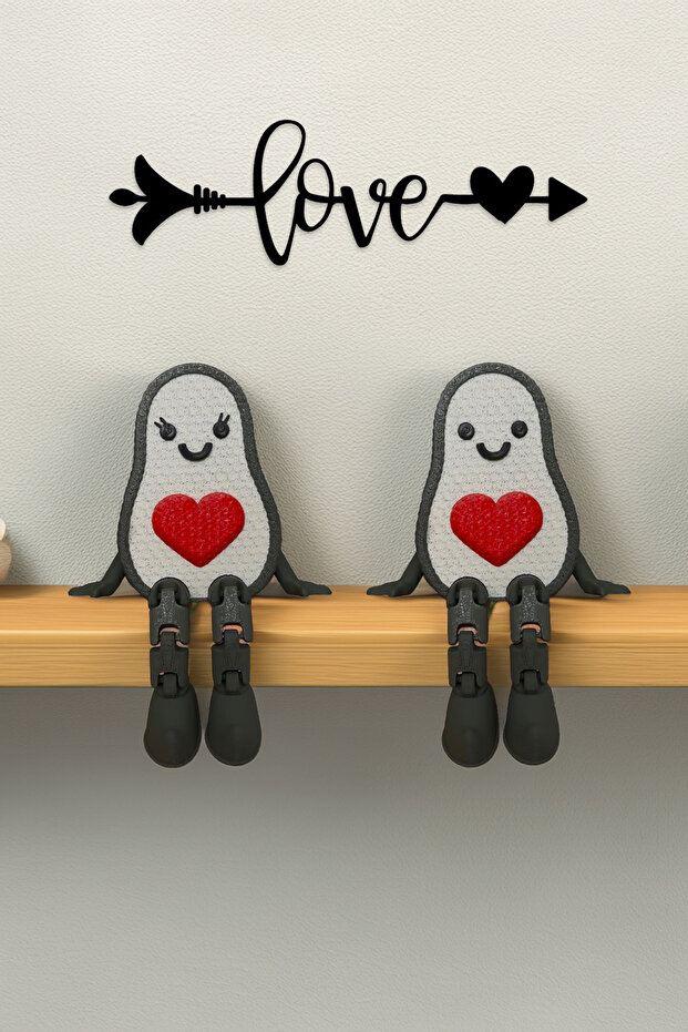 Комплет декоративни фигурини „Сладок авокадо“ од Аберто Дизајн, 2 парчиња, бело-црвено