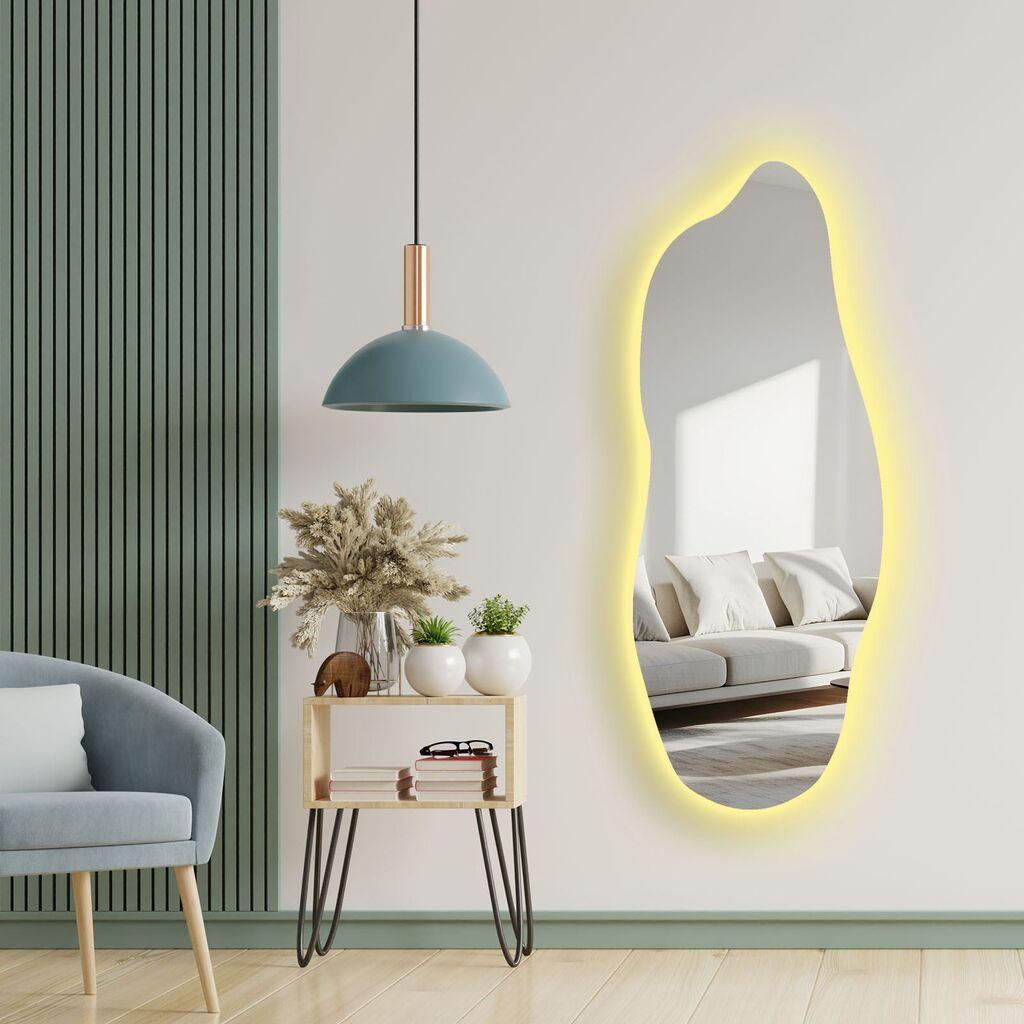 Огледало за дома Hanah со LED осветлување Ledayna-001, 52 x 135 см, шарено