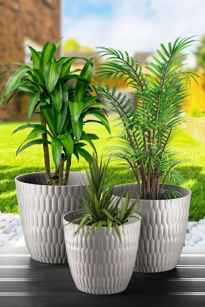 Комплет вазни Aberto Design DSNSKS-3-4, 3 парчиња, сива