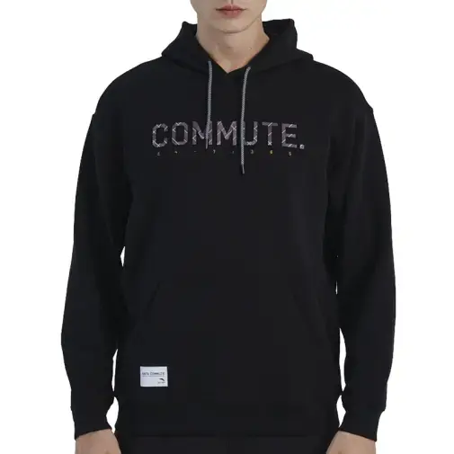 ANTA Машки Дуксер Sweat Hoodie, Црн