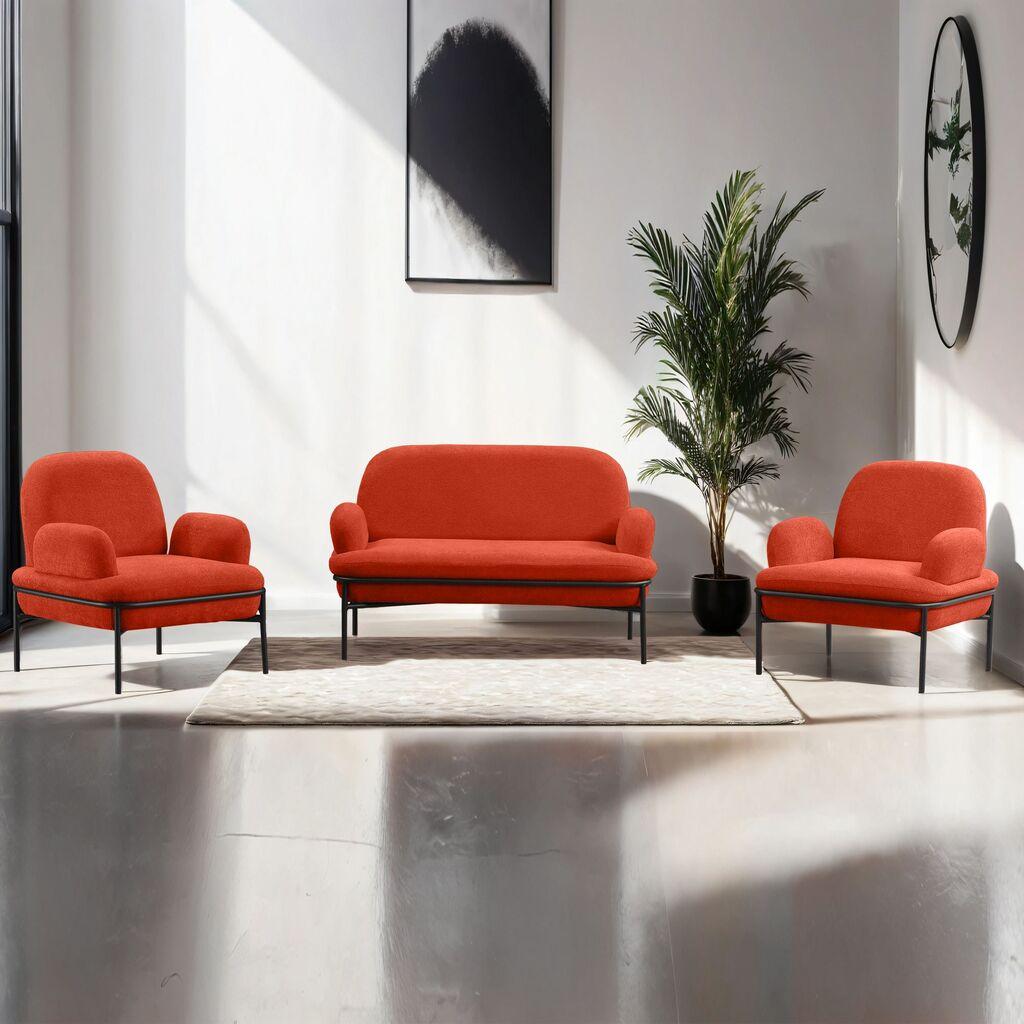 Комплет мебел за дневна соба Atelier del Sofa, 3 парчиња Aster, црвена