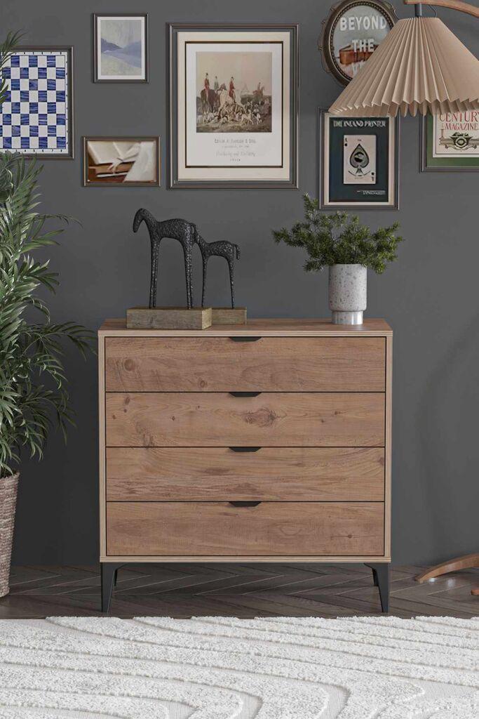 Комода Hanah Home Arden 4, 90 x 88 x 40 см, бор