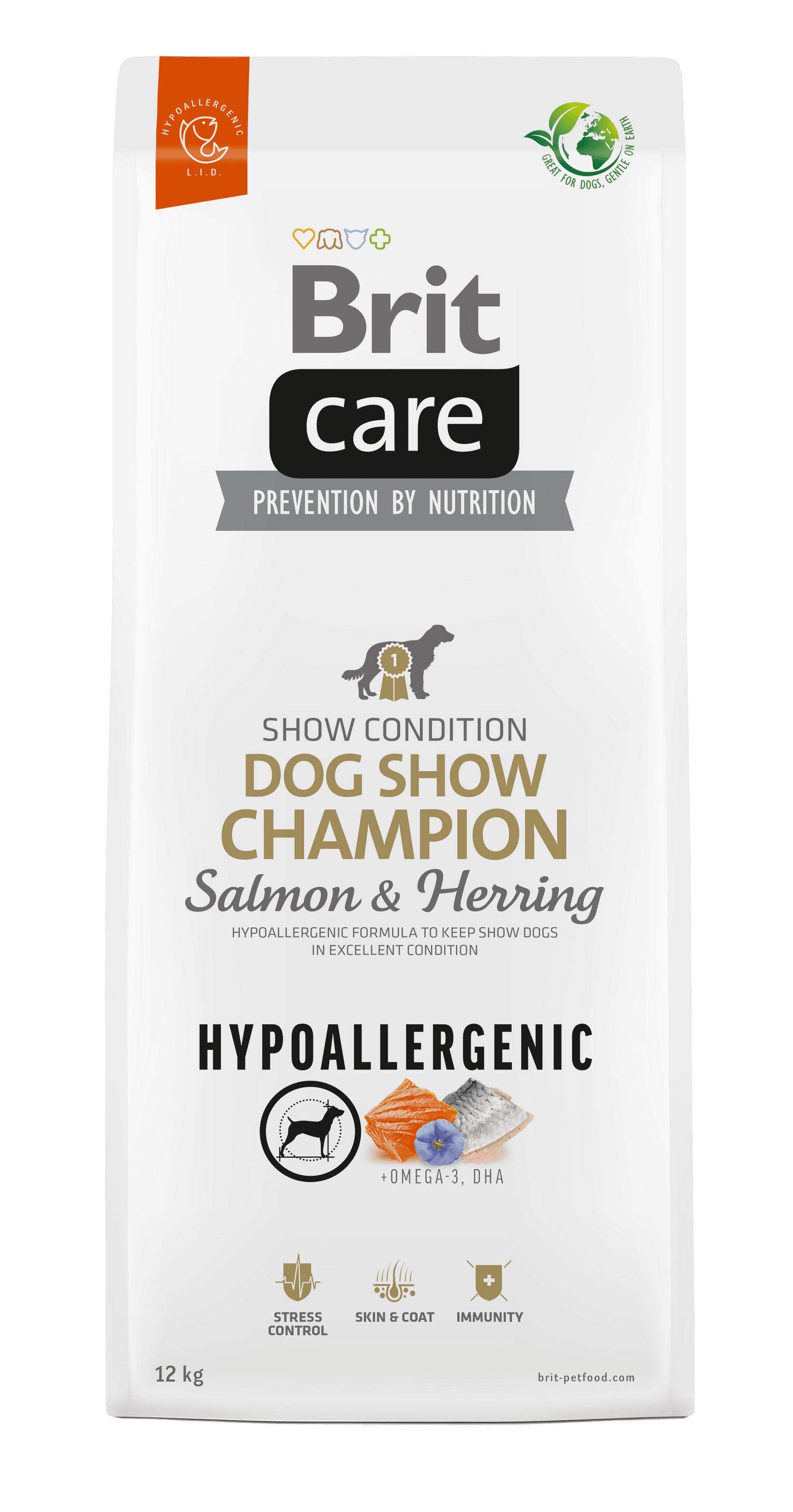 BRIT Сува Храна За Кучиња Hypoallergenic Dog Show Champion Лосос И Харинга, 12 кг