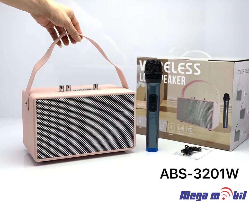 ABS Звучник Bluetooth Karaoke ABS-3201W, Розов