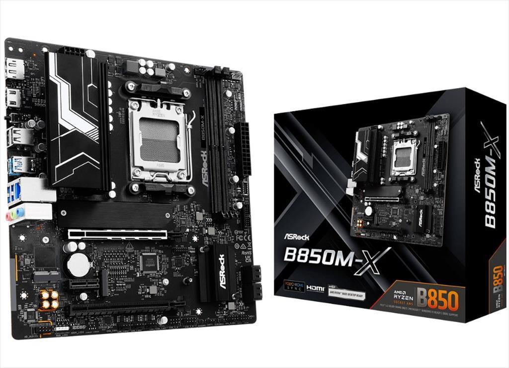Asrock Матична Плоча Am5 B850M-X  2Xddr5 8200Mhz (O.C), Hdmi, Dp,  Pci-Ex16 4.0, 1Xpci-Ex4 4.0, 1Xpci-Ex1 4.0, 2X M.2 , 4Xsataiii, 2.5G Lan