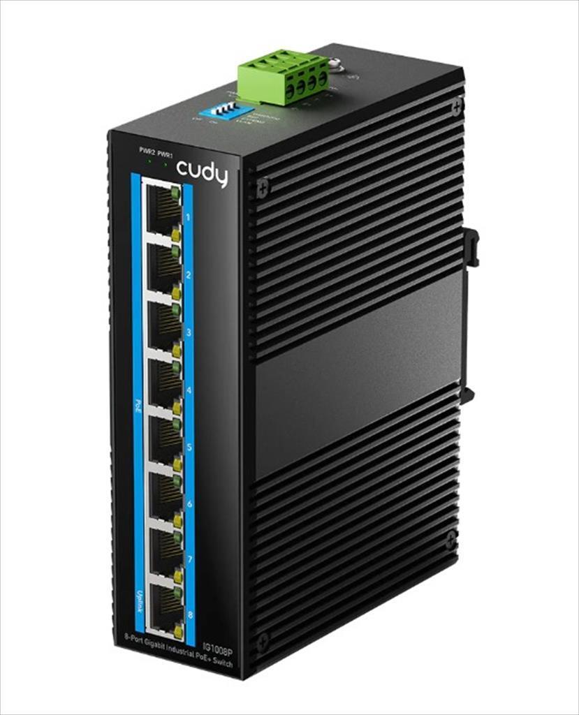 Cudy Мрежен Свич  Индустриски 8-Port, Ig1008P 8X10/100/1000M Poe+ Switch 65W