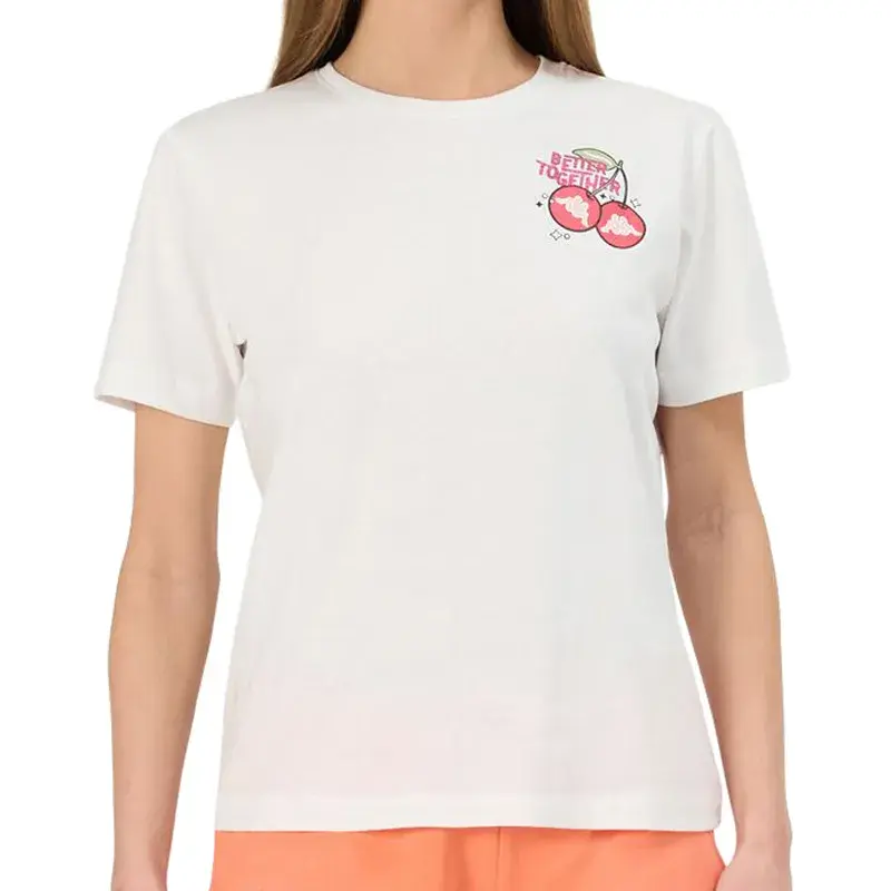 Женска маица Kappa со логото Gertu, бела