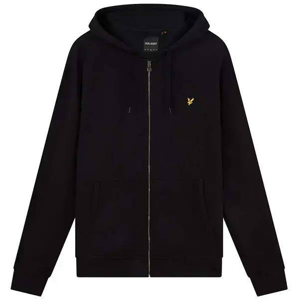 Машка дуксерка со патент Lyle & Scott, црна