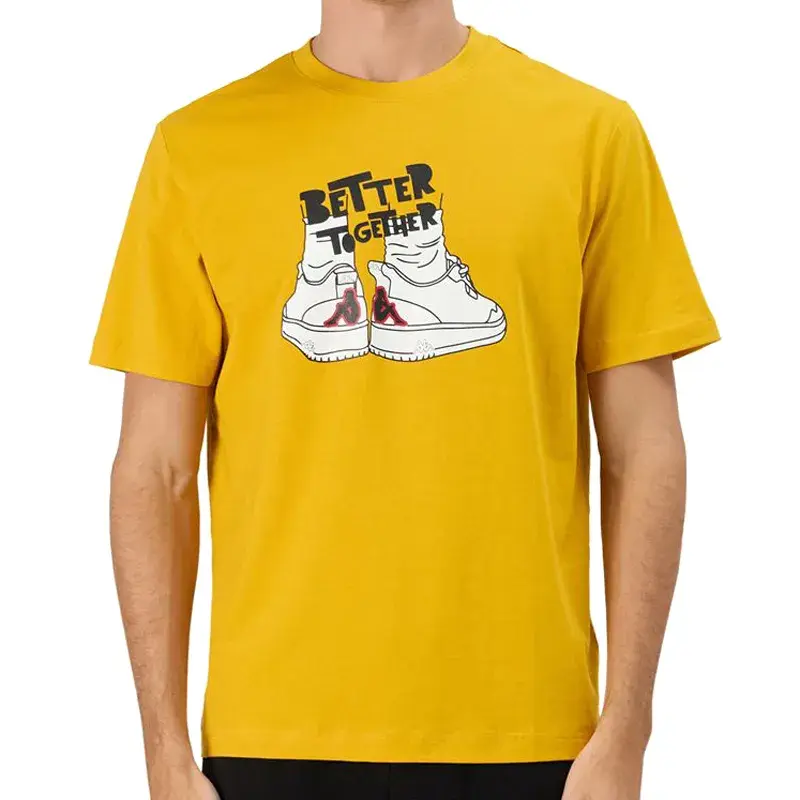 Машка маица Kappa со лого на Glabu, жолта