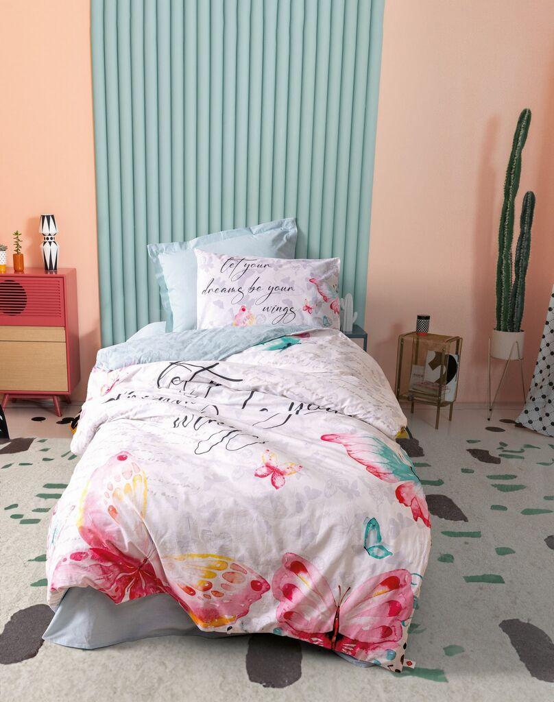 Комплет единечна детска постелнина L'essentiel Maison, крилца, 160x220 см, ментол боја