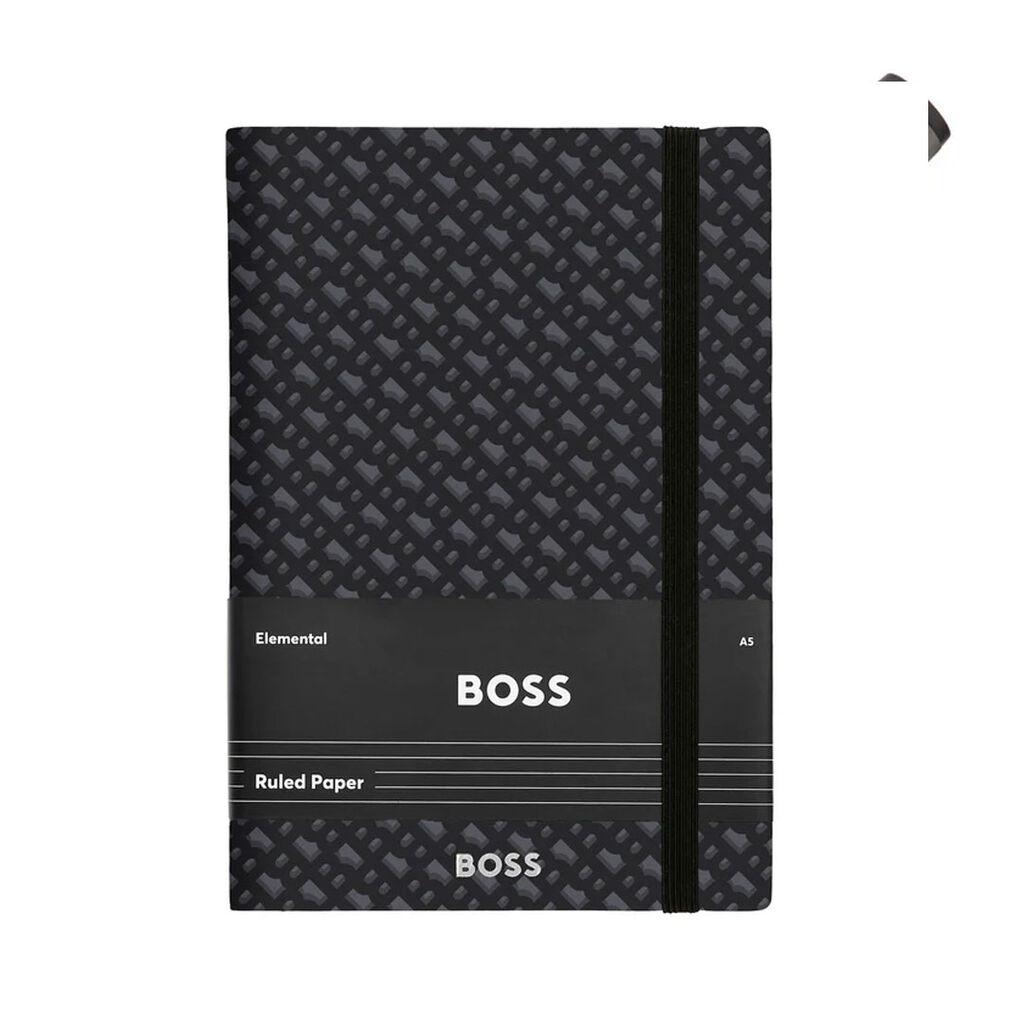 Hugo Boss Notes со монограм HNH412JL, A5, црна